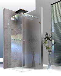 Ganzglasdusche als klassische Eckdusche